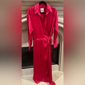 TWP Women’s Red 100% Silk Dress Size Small With Defect - Read Desc